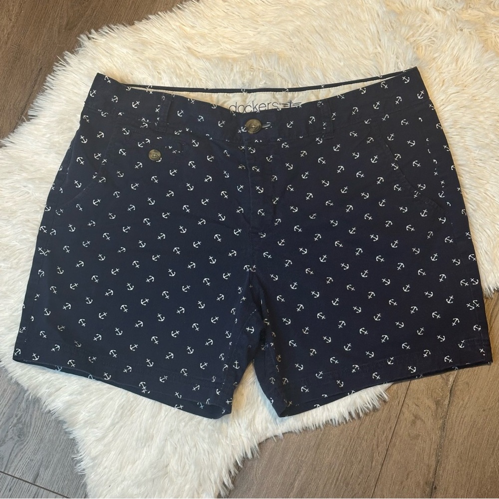 Dockers Navy Anchor-Print Bermuda Shorts